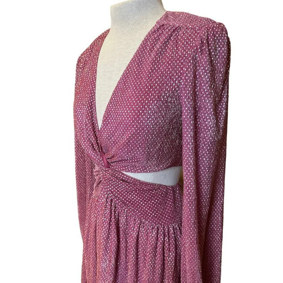 Ramy Brook Lebron Metallic Cutout Gown in Pink Womens Long dress Maxi - Picture 8 of 16